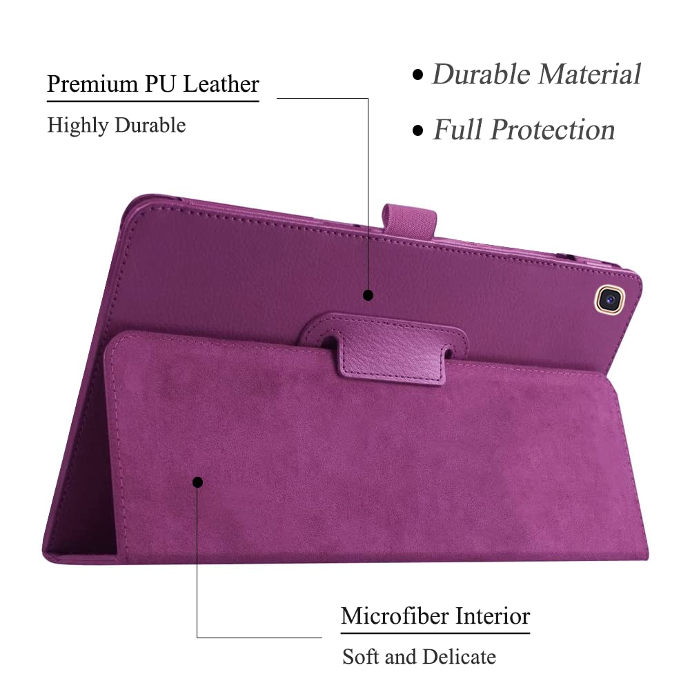 Ekvinor Tablet Case For Galaxy Tab A7 Lite 8.7 Inch 2021, Purple Pu Leather Folio Stand Protective Cover   Sm T220/T225/T227