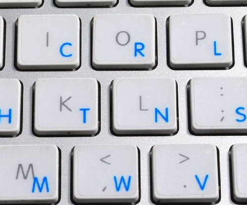 Dvorak Sticky Labels For Keyboard With Blue Lettering Transparent Background Are Compatible With Apple