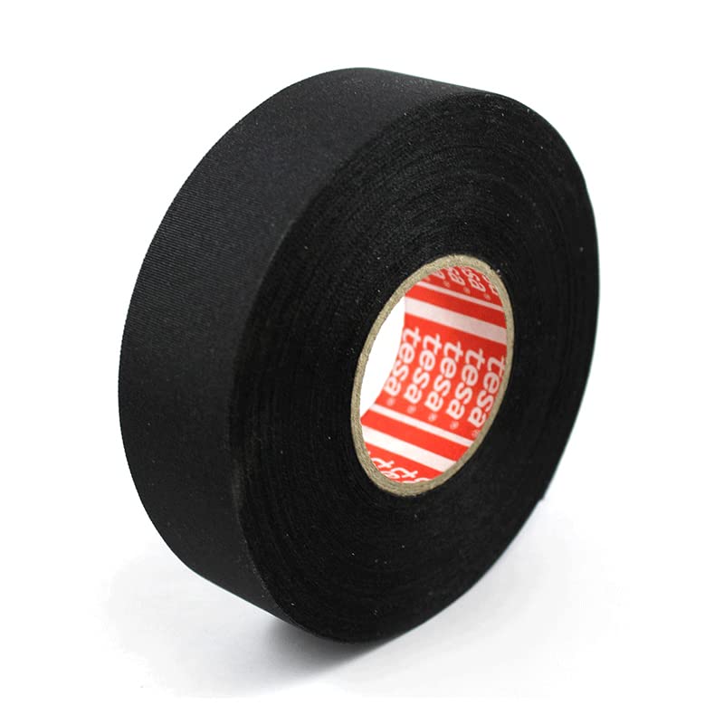 Tesa Pet Cloth Wire Harness Tape [Flame Retardant] (51036): 1 In. X 27.3 Yds. (Black)