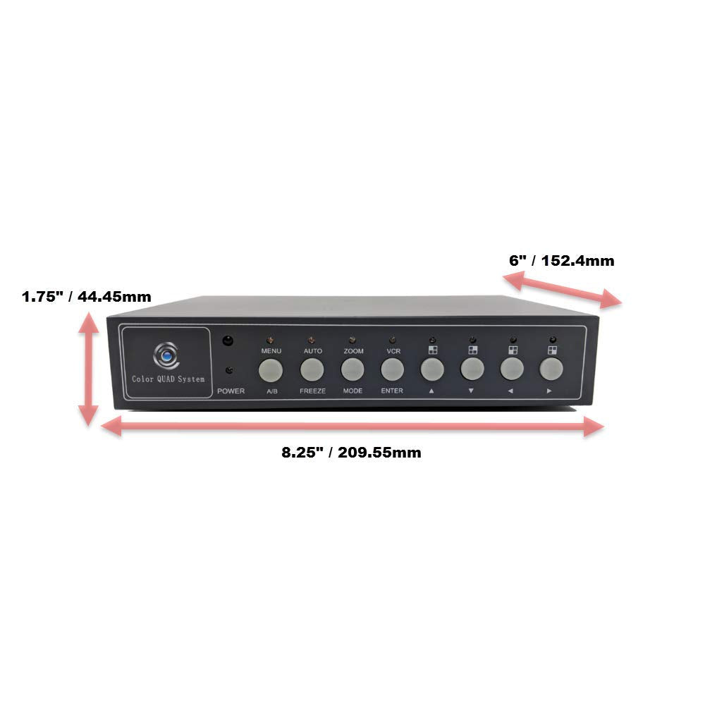 Cctv Camera Pros Vm-Q401A Cctv Bnc Color Quad Processor | Analog Security Camera Mux | Video Screen Splitter | 4 Channel Multipl