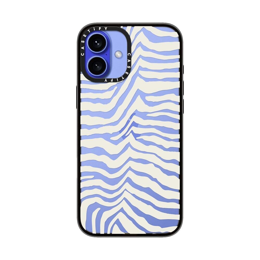 Casetify Compact Case For Iphone 16 Plus [Lightweight / 4 Ft. 2X Military Grade Drop Protection/Slim]   Zebra Stripe   Clear Bla