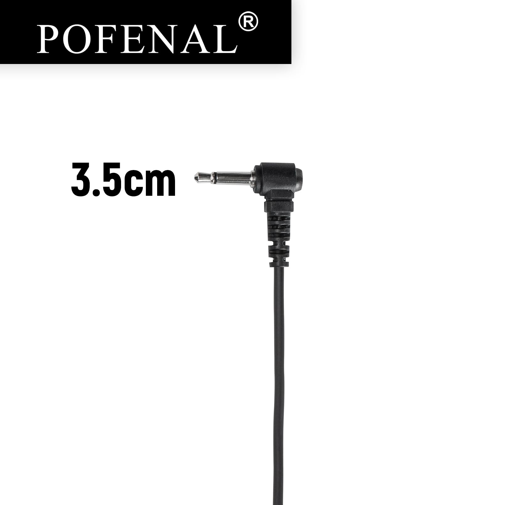 Pofenal Walkie Talkie Radio Listen Only Earpiece Headset With Clear Acoustic Tube Retaining Clip & Medium Earmold(3.5Mm Pin, 1 P