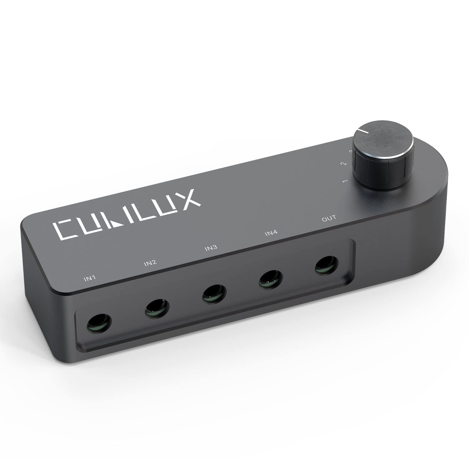 Cubilux Bidirectional 3.5Mm Audio Switcher (1 In To 4 Out / 4 In To 1 Out), Stereo 1/8� Aux Selector Box For Speaker Headphones/Earphones, Audio Switch For Laptop Computer Smartphone Tablet