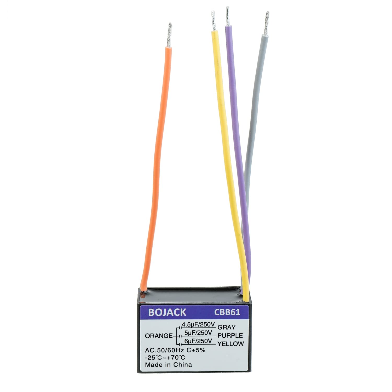 Bojack Cbb61 4.5Uf+5Uf+6Uf 250V Ac Ceiling Fan Starting Capacitor For Compatible With Harbor Breeze & New Tech 4 Wire(Pack Of 1