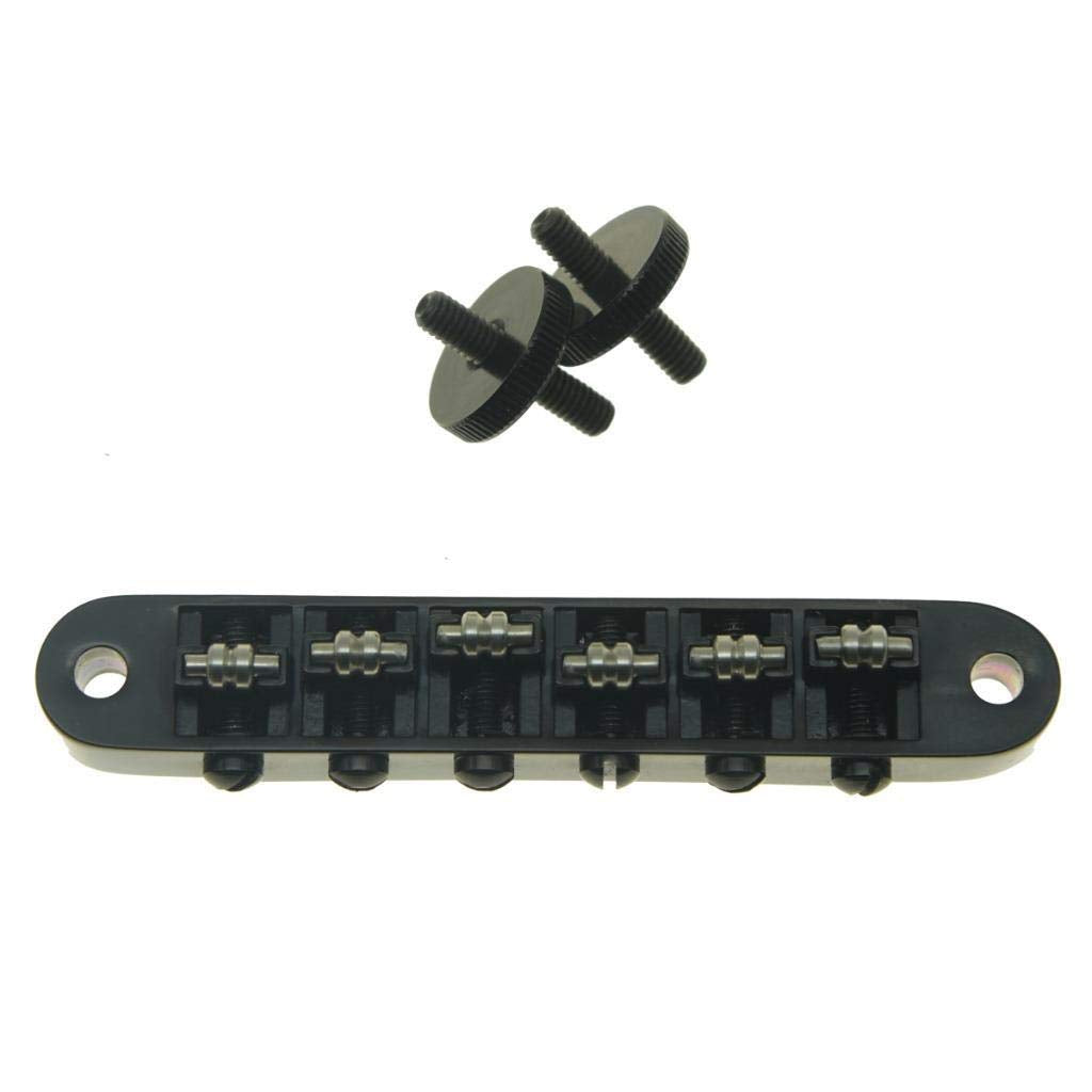 Dopro Black Guitar Roller Saddle Bridge Tune O Matic Bridge For Usa Les Paul,Sg,Es Dot,Gretsch Bigsby T O M With M4 Posts