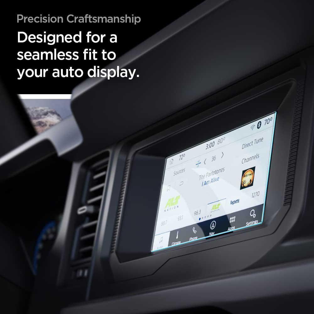 Spigen Tempered Glass Screen Protector [Glastr Slim] Designed For Ford Bronco (2021/2022/2023) 8 Inch Dashboard Touchscreen   Matte/Anti Finger Print