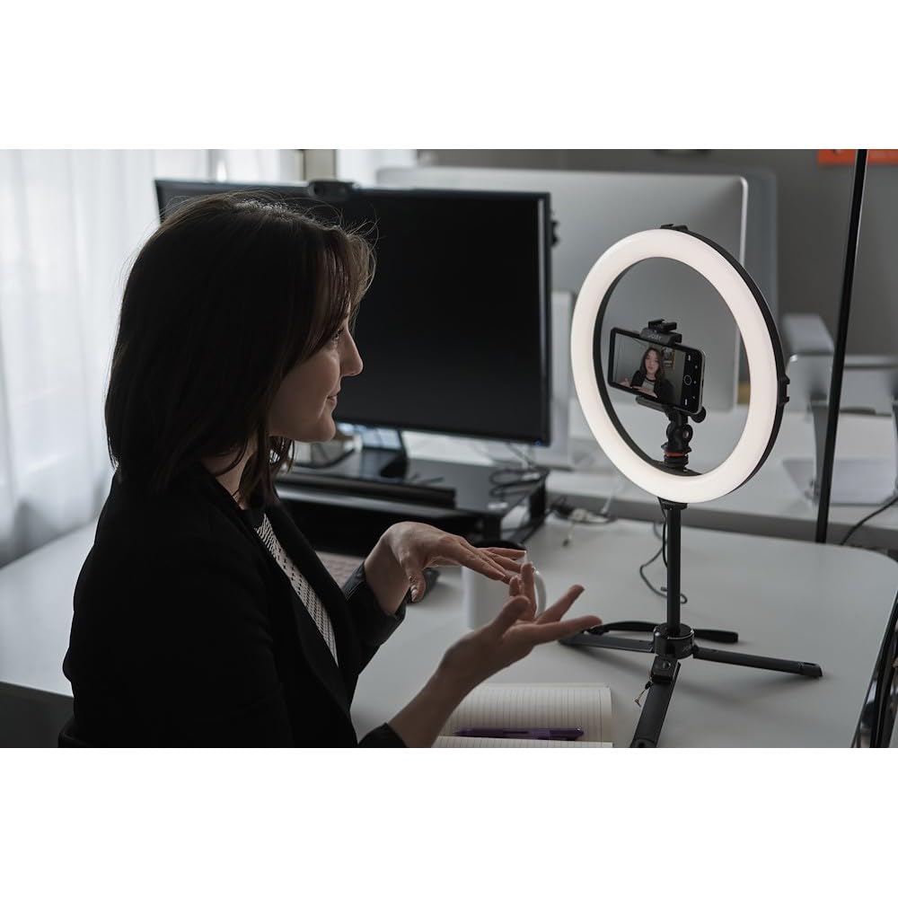 Joby Beamo Ring Light 12 - Large Led Selfie Ring Light For Phones Or Cameras With 3 Light Modes & 10 Brightness Levels, Mobile,
