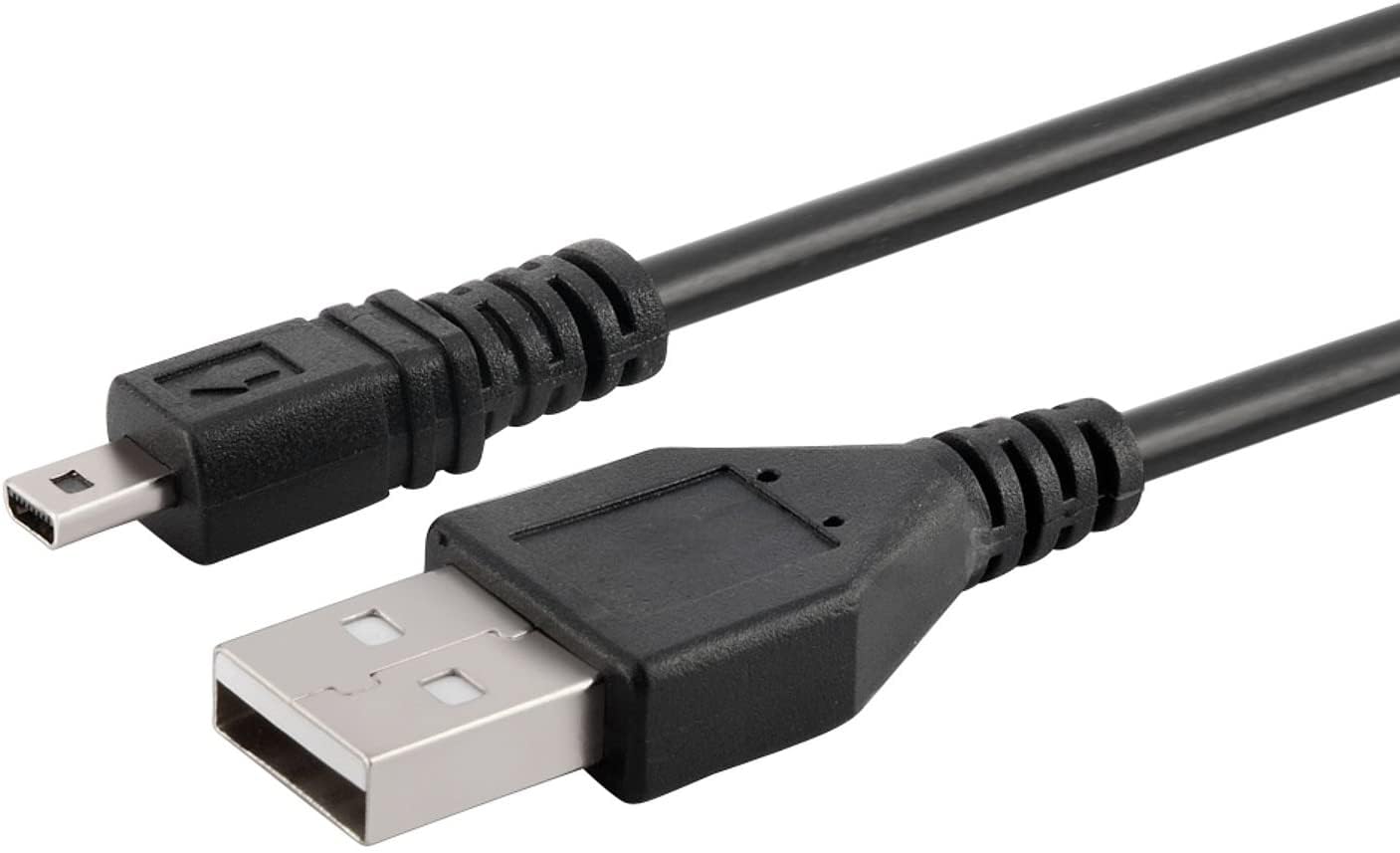 Black USB 2.0 A to 8 Pin Mini B Cable w/ Ferrite   1.5M / 59 Inches for Nikon CoolPix P90