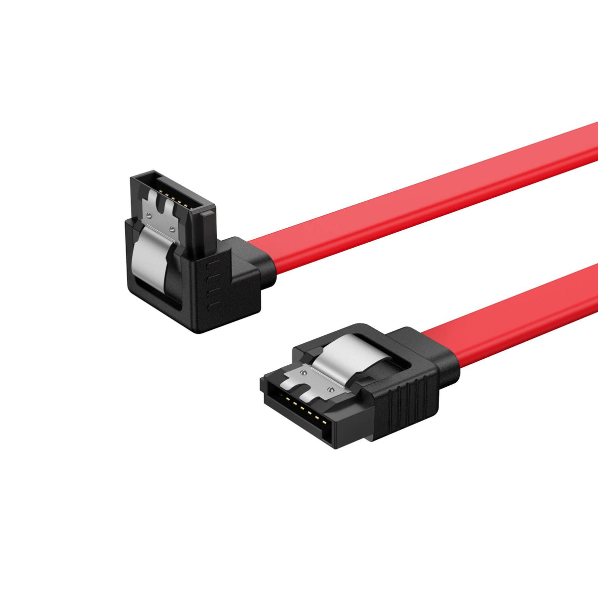 Cablecreation Sata Iii Cable, [2 Pack] 8 Inch/0.6Ft Sata Iii 6.0 Gbps 7Pin Female To Downward Right Angle Female Data Cable With