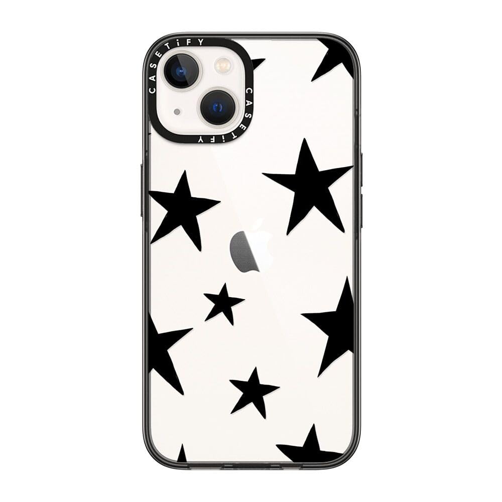 Casetify Compact Iphone 14 Case [2X Military Grade Drop Tested / 4Ft Drop Protection]   Stars Black   Clear Black
