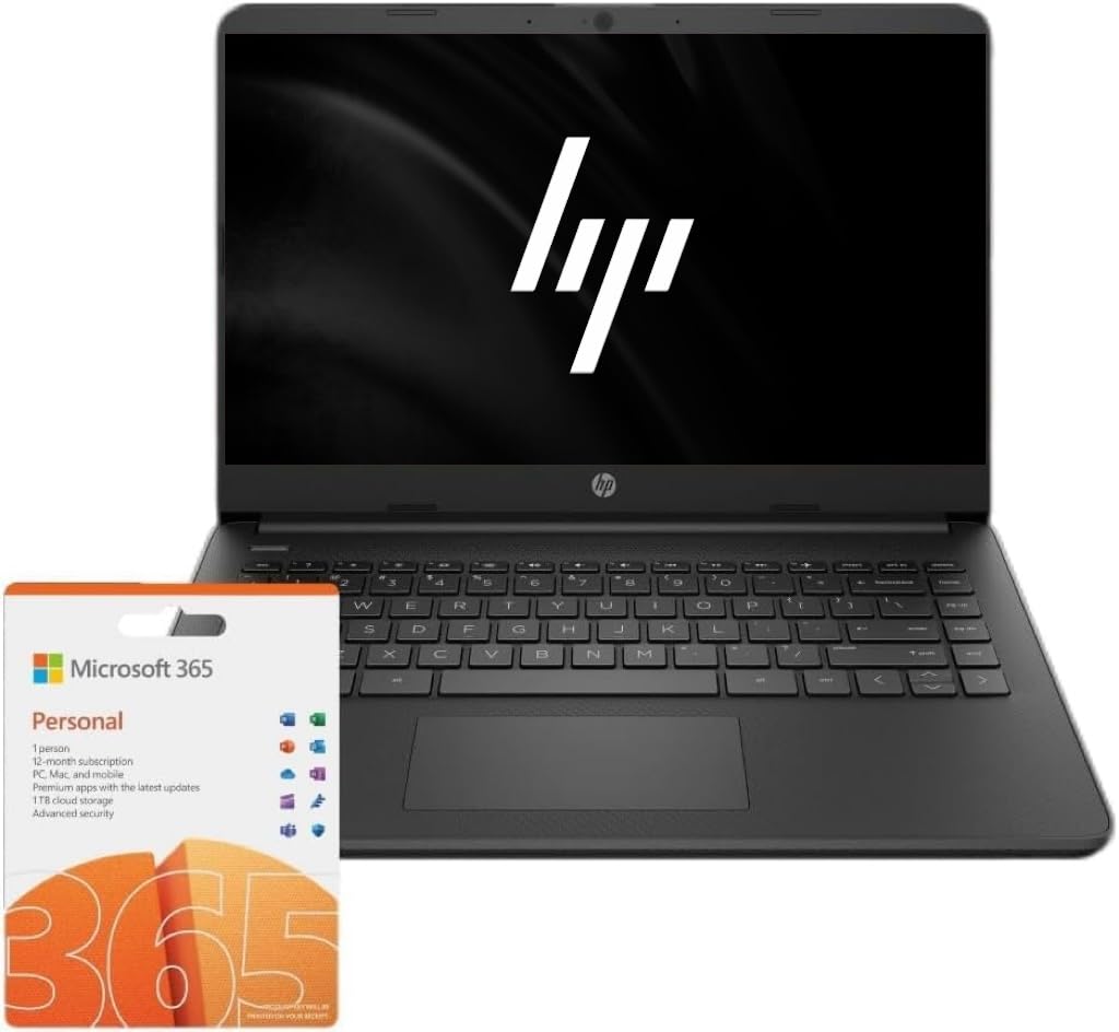 Hp New Flagship 14'' Laptop With Free Ai-Powered Microsoft 365 | Bluetooth Earphones | 16Gb Ram | 512Gb External Drive & 64Gb On