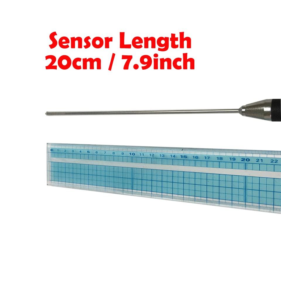Tecpel Tpk 03 Thermocouple Probe 20Cm Length Sensor With 10Cm Handle, Type K,  50~800C ( 58~1,472F)