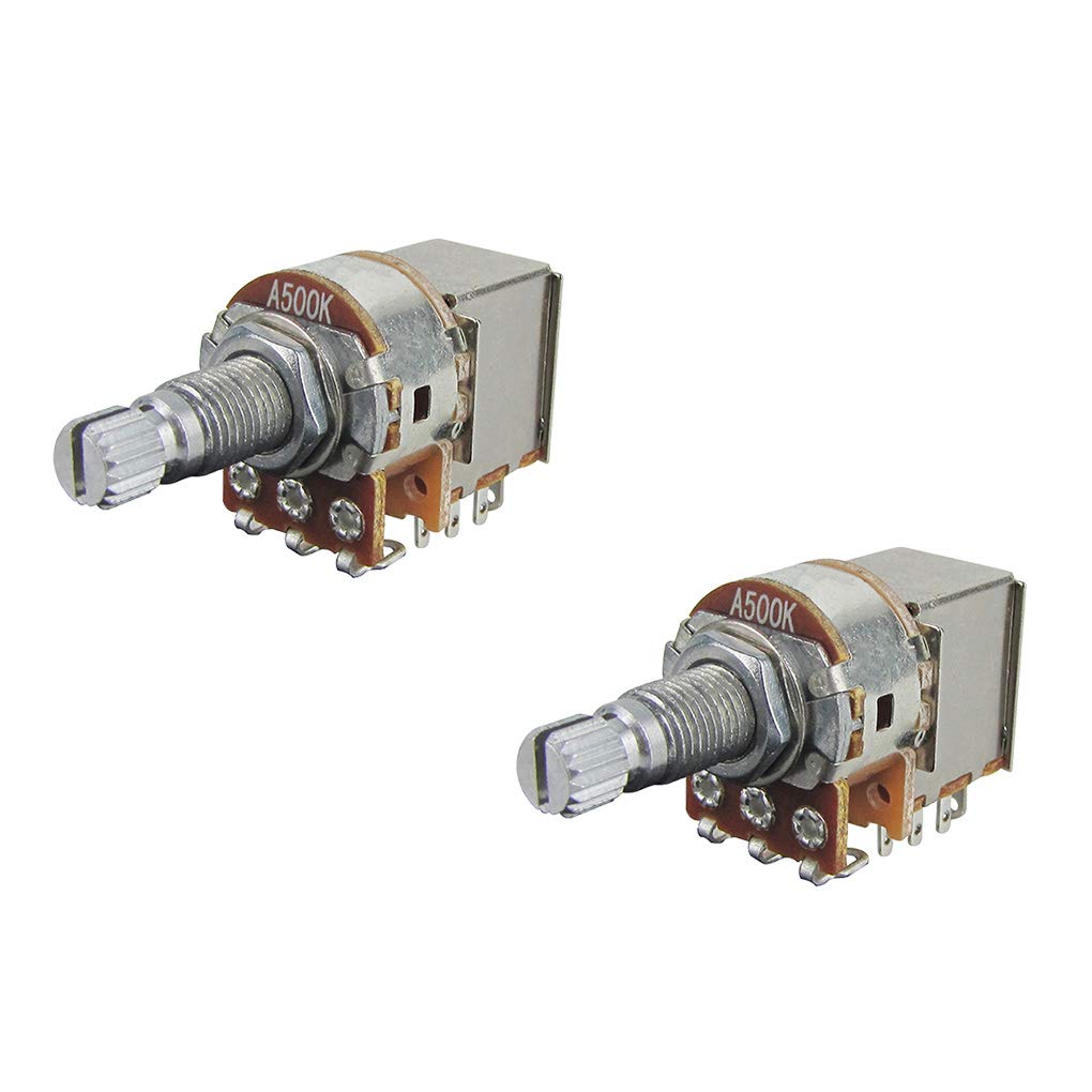 Fleor 2Pcs Push Pull Guitar Pots 18Mm Split Shaft A500K Audio Taper Guitar Potentiometers