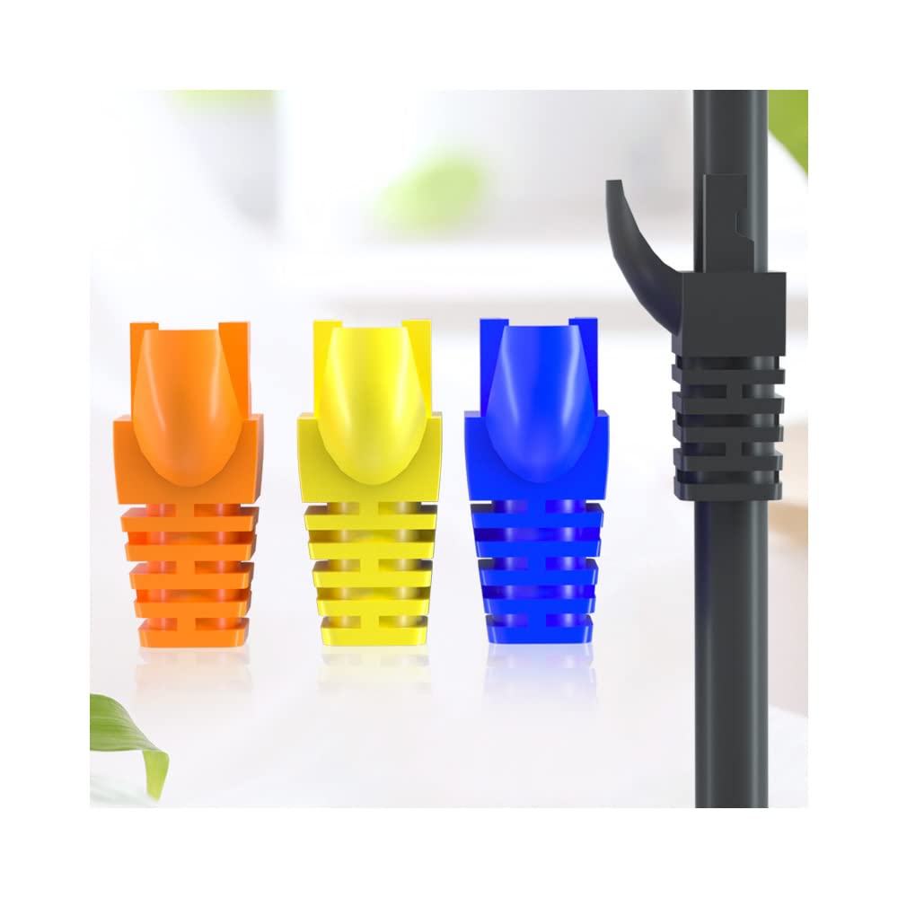 Vivoch 50 Pcs Cat5 Cat5E Cat6 Strain Relief Boot, Rj45 Plug Connector Cover Modular Network Plug Connector Cap Cable Connector B