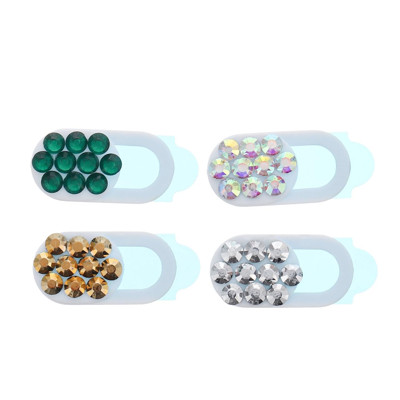 DIYEAH 4 Pack Rhinestone Webcam Cover Slide for Laptop Phone Tablet Easy Install Privacy Shield for AntiPeeping Security