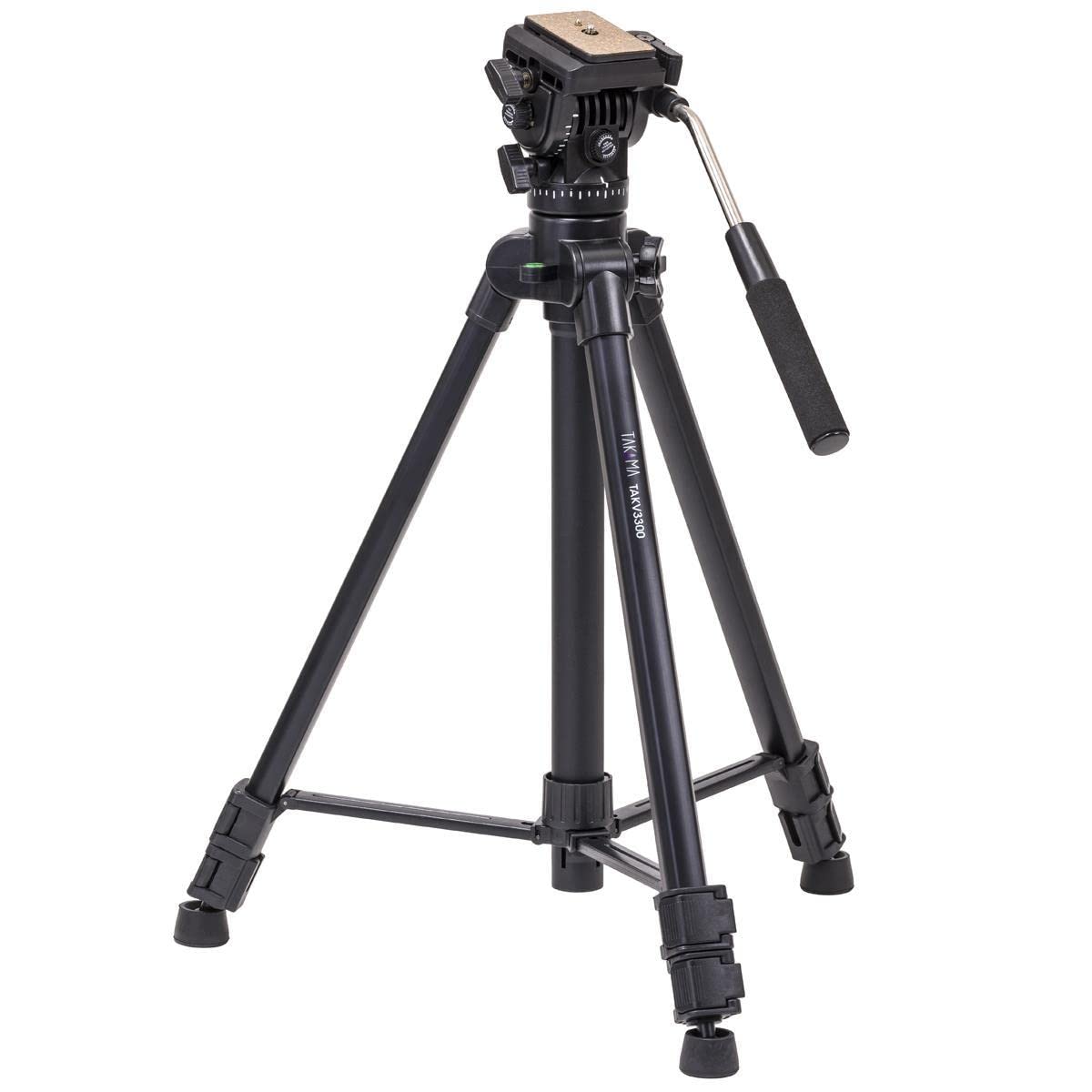 Takama 66'' 3 Section Flip Video Camera Tripod Withfluid Drag Head