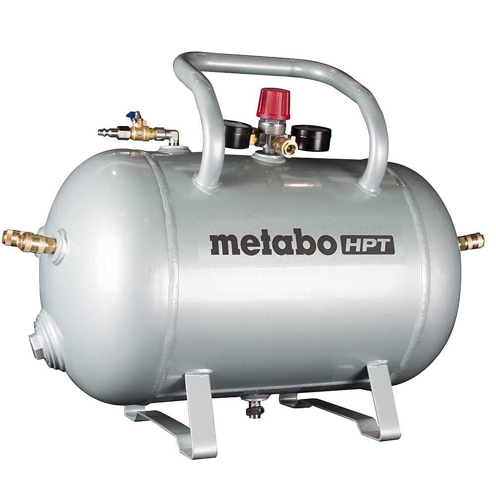 Metabo Hpt Reserve Air Tank | Five Quick Connect Couplers | 10 Gallon Capacity | Asme Certified | Ua3810Ab