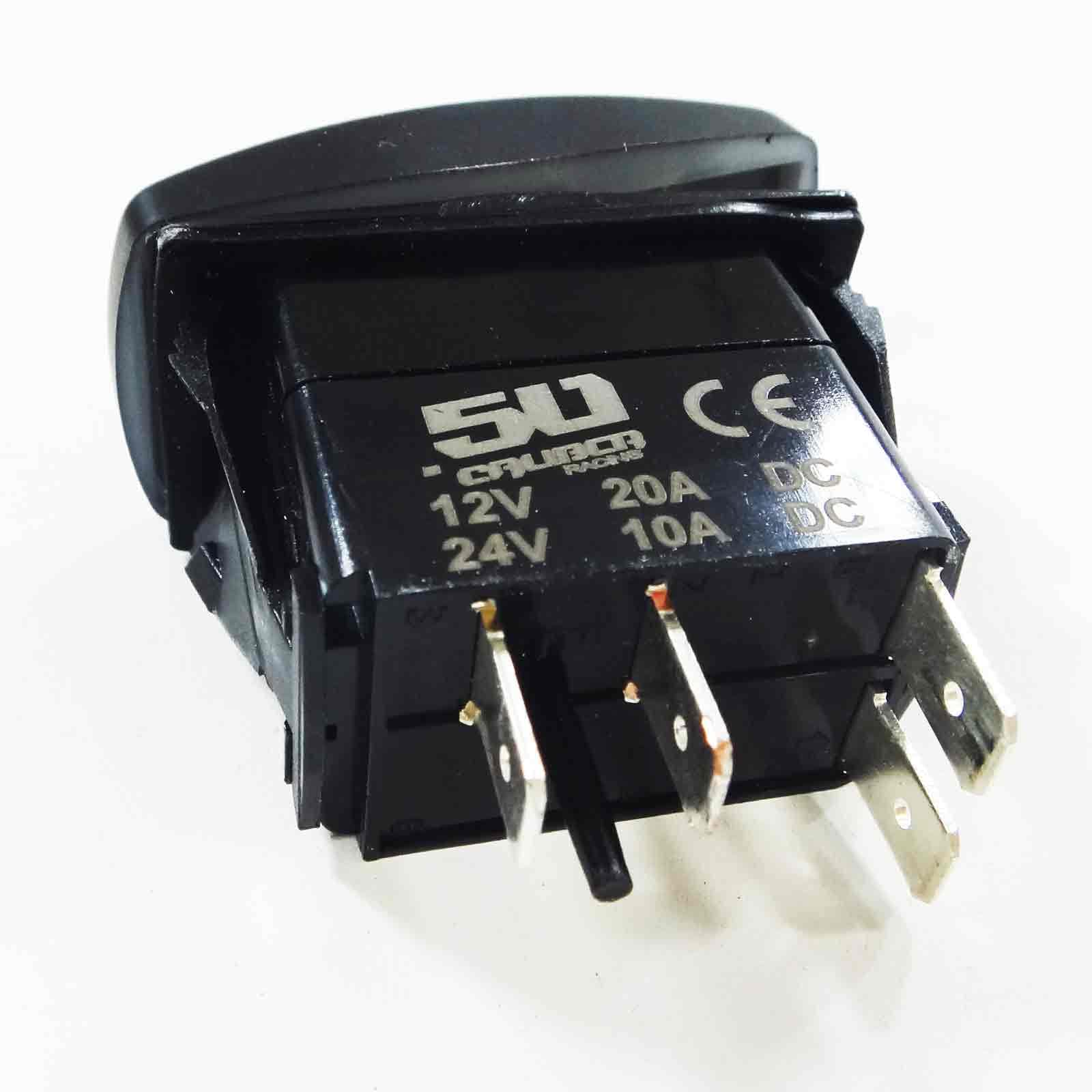 50 Caliber Racing Rocker Switch On/Off Led Backlit Blue ''Whip Light'' Utv, Auto, Boat 20A 12V (5359B2 Blue)