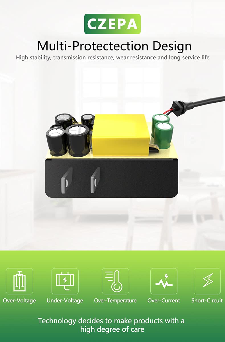 Czepa 8V Charger Compatible With Dirt Devil Quick Flip Replacement 8V Handheld Vacuum Bd30010 Partnamber 440009122 Power Supply