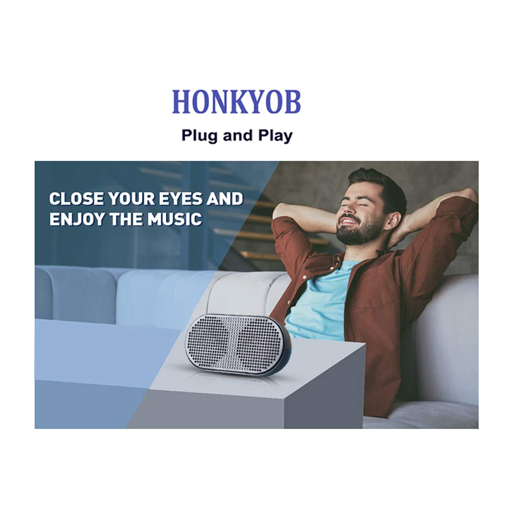 Honkyob Usb Mini Speaker Computer Speaker Powered Stereo Multimedia Speaker For Notebook Laptop Pc(Black)