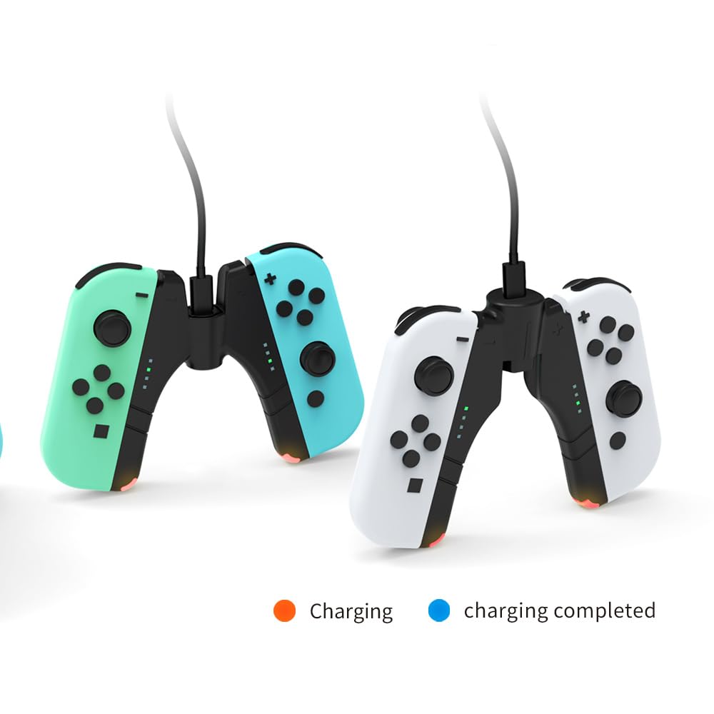 Dobe - Charging Dock Compatible with Nintendo Switch for Joy Con & OLED Model Controller with Lamppost LED Indication, Charger S