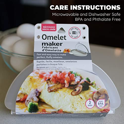 Culinary Elements Microwavable Nonstick Omelet Maker: Quick & Easy Microwavable Breakfast Omlet Maker, Dishwasher Safe, Holds Up