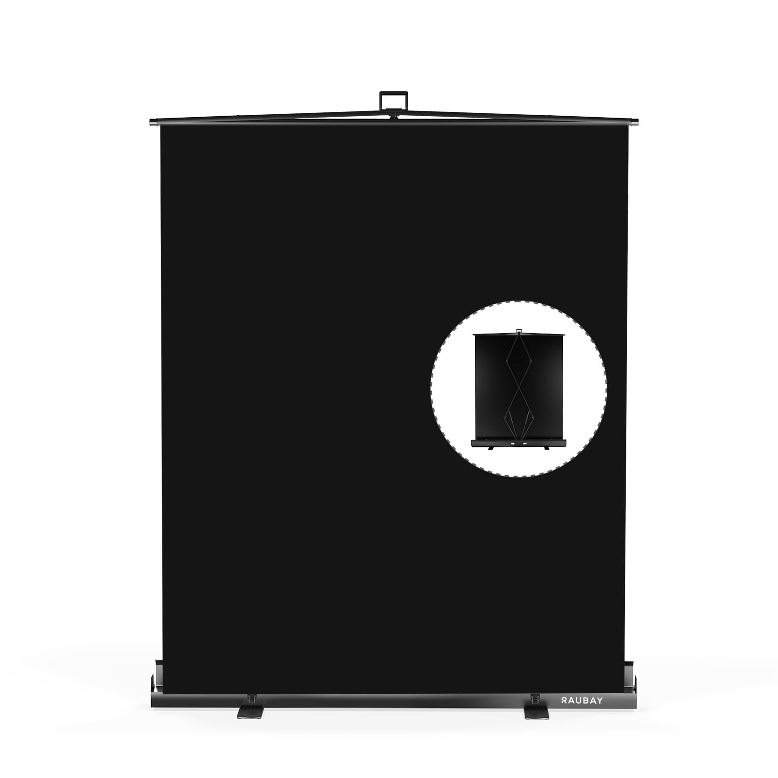 ?Easy Set Up? Raubay 59.8 X 78.7In Collapsible Black Backdrop Screen Portable Retractable Panel Photo Background With Stand For