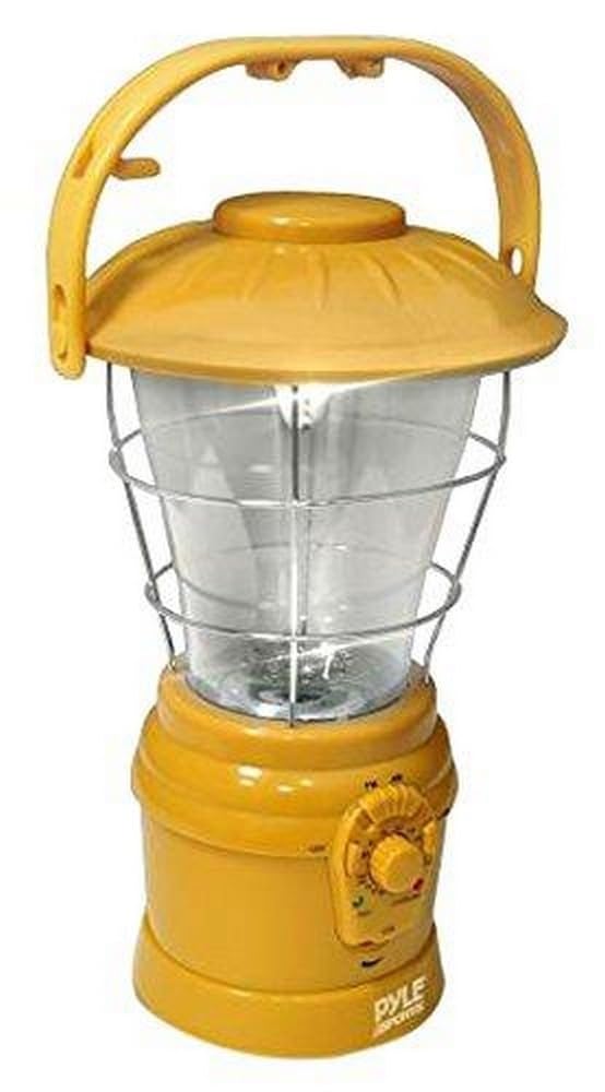Pyle Portable Multifunctional Hand Crank Lantern   Portable Battery Operated Radio Lamp With Am/Fm Radio, Speaker, Powered By Aa