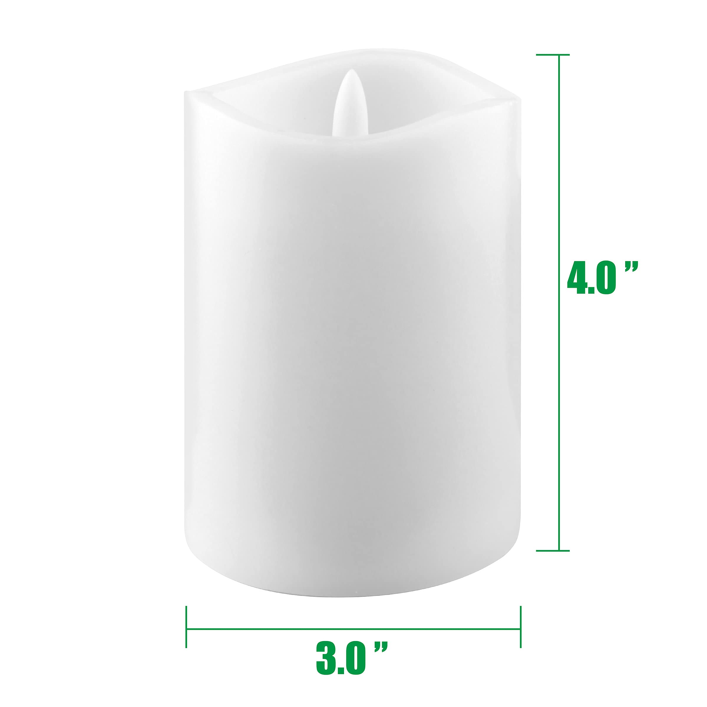 Stonebriar 6 Pack Real Wax 3X4 Flameless Led Pillar Candles With Remote And Timer