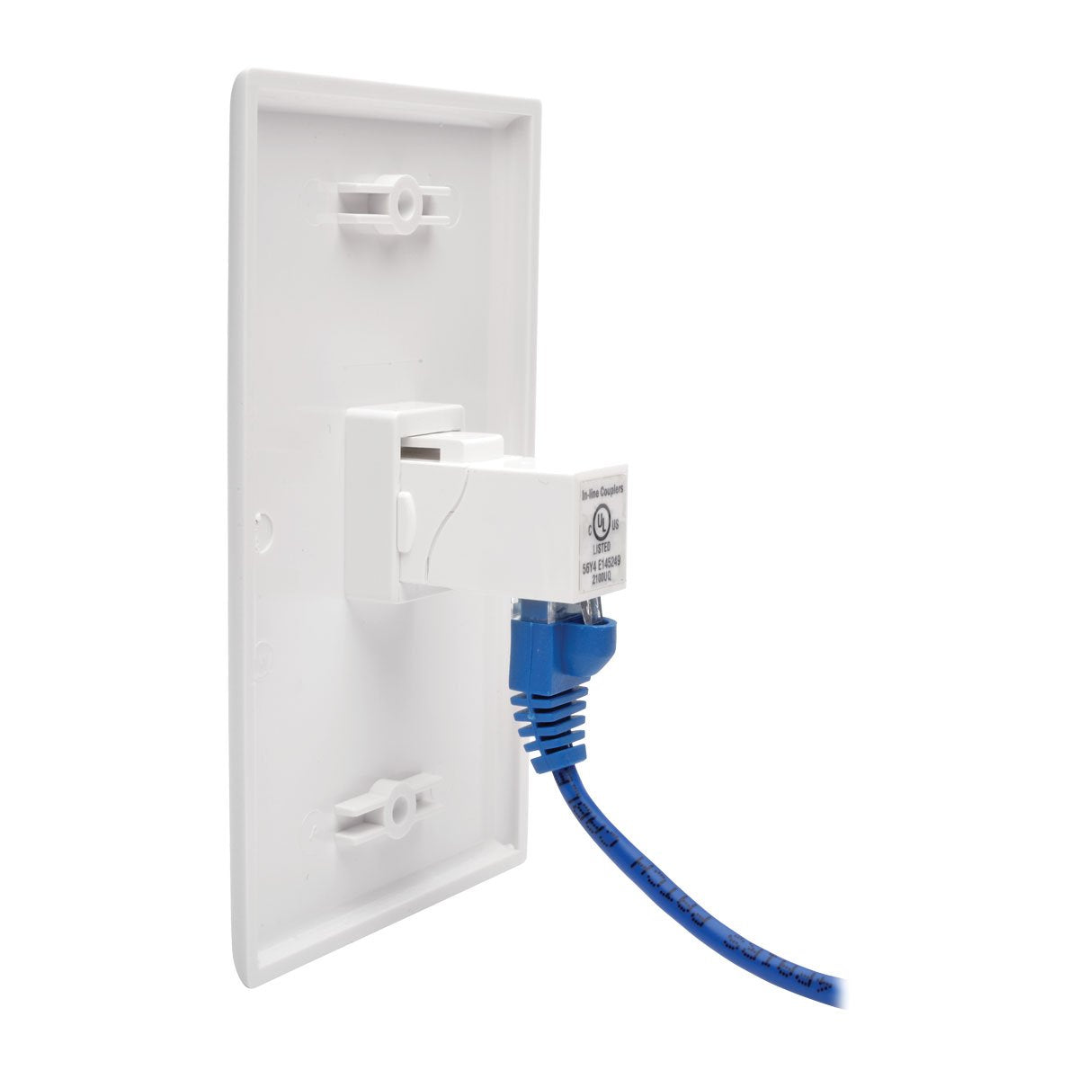 Tripp Lite Cat6A Straight Through Modular In Line Snap-In Coupler W/90-Degree Down-Angled Port White Rj45 F/F (N235-001-Wh-6Ad)