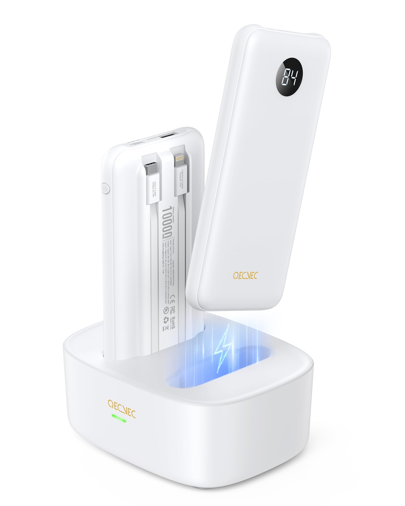 Qecvec 10000mAh Portable Charger 2 Pack, Cell Phone Portable Power Banks, 22.5W Fast Charging Battery Pack, Slim Travel Power Ba