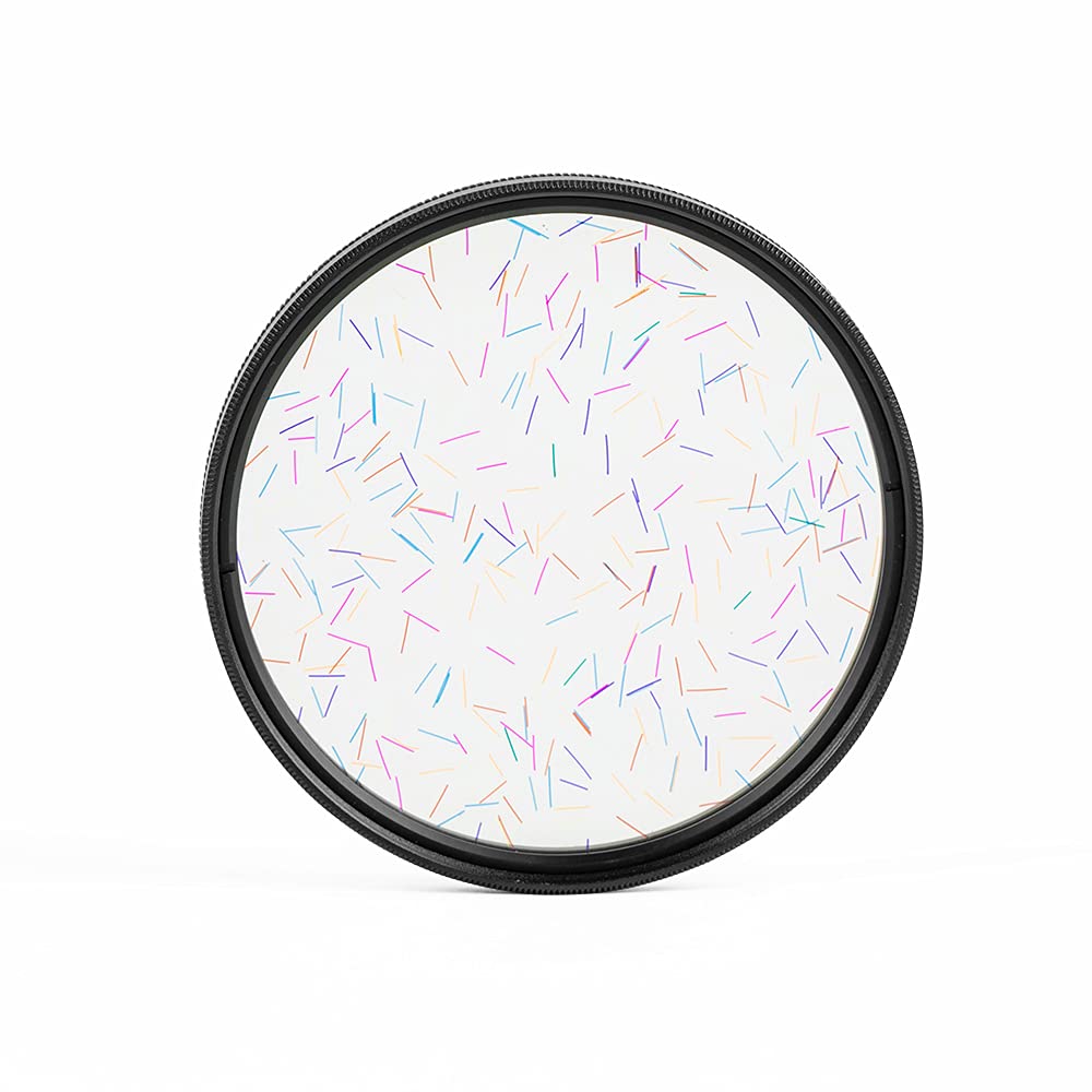 Kogjaers Prism Lens Filter 77 Mm Starlight Glare Filter Anamorphic Lens Flare Effect Filter Film Props (Rainbow Ray Flares)