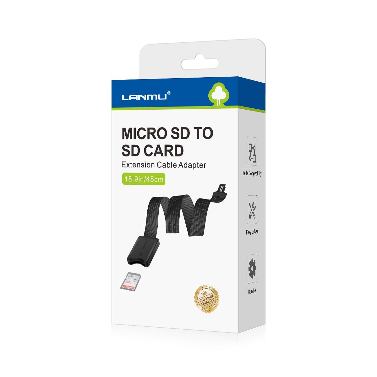 Lanmu Micro Sd To Sd Card Extension Cable Adapter Flexible Extender Compatible With Ender 3 Pro/Ender 3/Ender 3 V2/Ender 5 Plus/