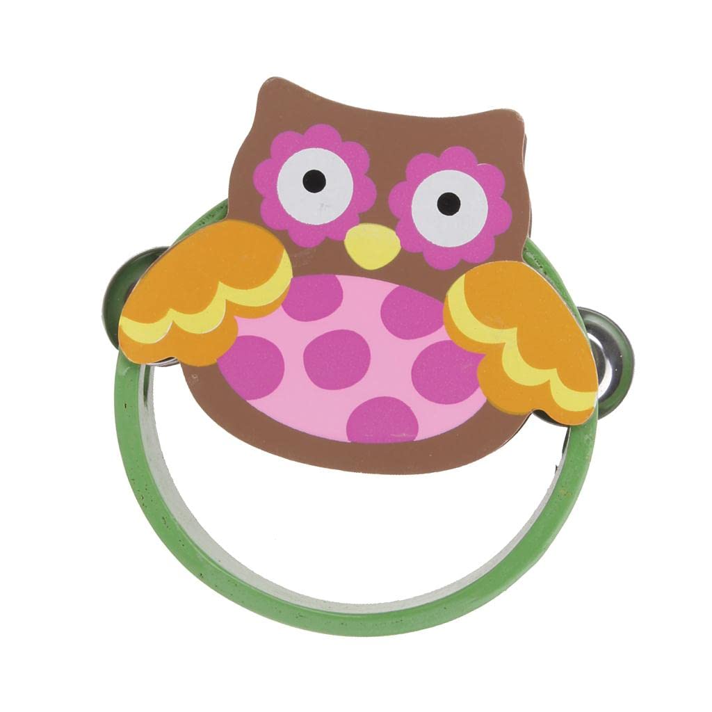 LICHTS Kids Wooden Tambourine  Owl