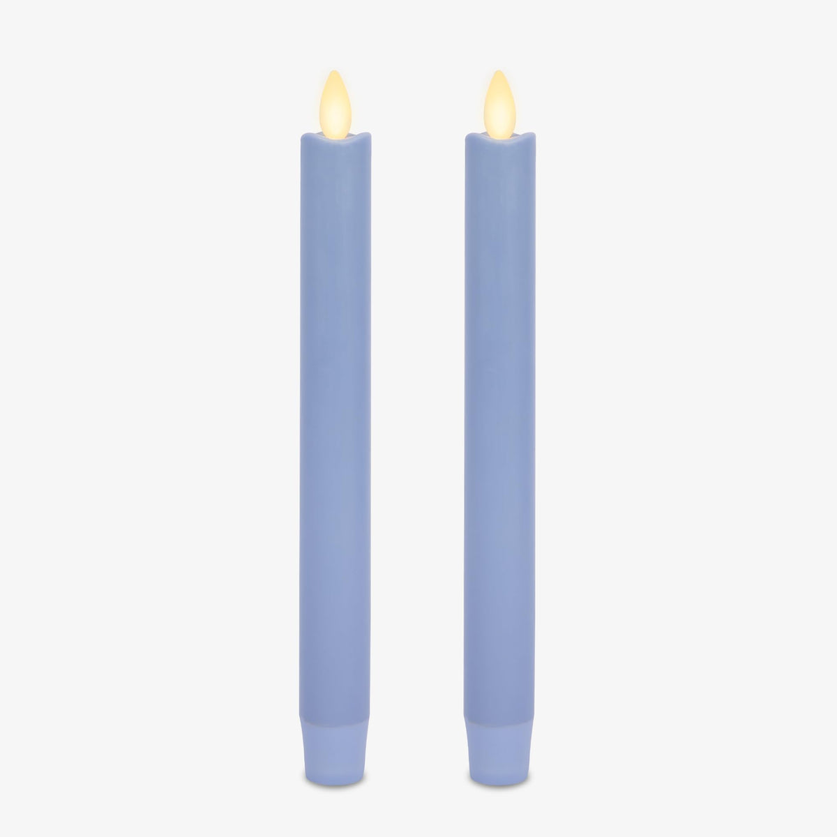 Luminara - Flameless Led Battery Operated Flickering Taper Candles - Cornflower Blue - Pack Of 2, 1'' X 9.75'' Realistic Moving 