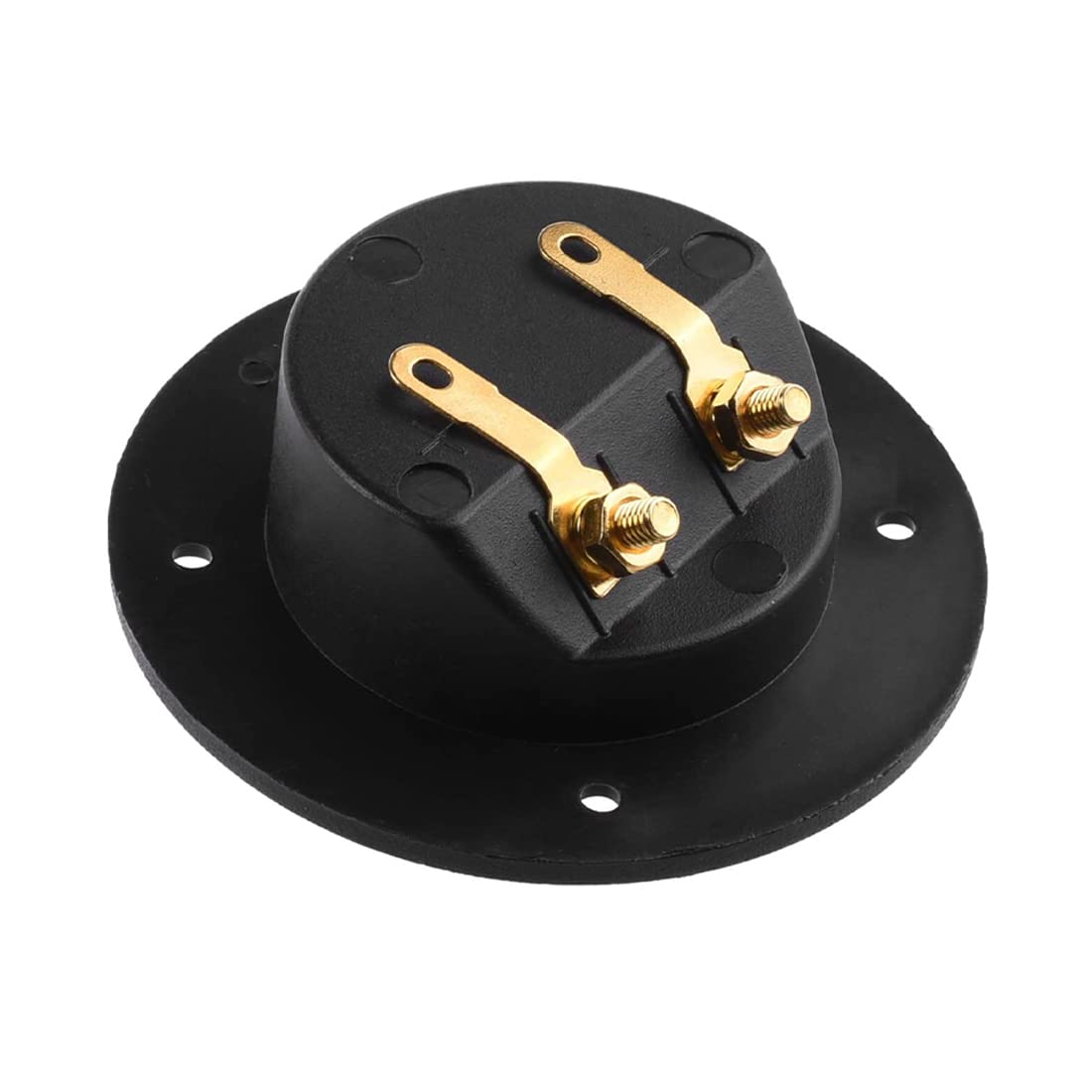 Bluecell 1 Pair 3 Inch Double Binding Round Gold Plate Push Spring Loaded Jacks Speaker Box Terminal Cup