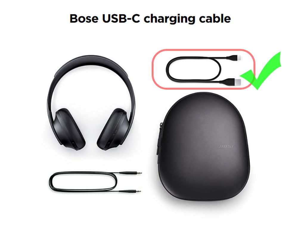 LILIBIN USB C Charger Cable for Bose Headphones & Speakers, Copper, Black, Model 751315223843