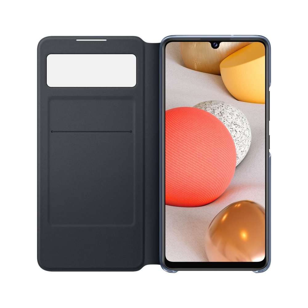 Samsung Galaxy A42 5G S View Wallet Cover, Smart Sensor, Hidden Pockets, Full Protection, Sleek Design, Black