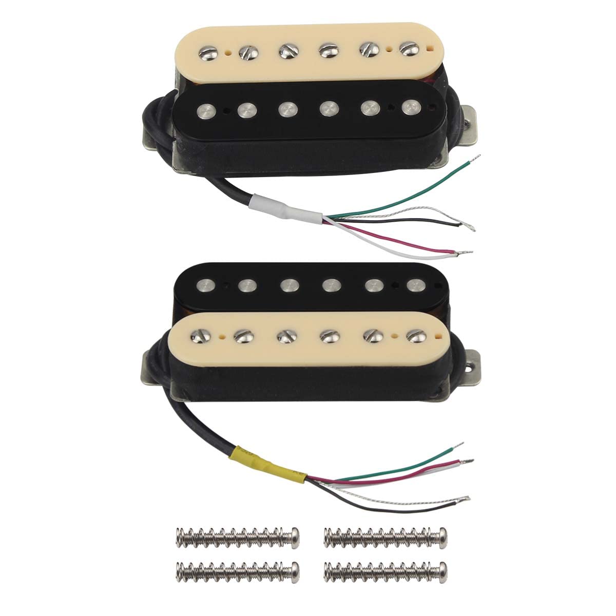 Fleor Alnico 5 Guitar Pickup Zebra Neck And Bridge Humbucker Pickups Set