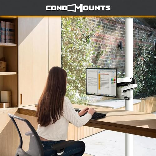 Condomounts Clmmmaw2022 Height Adjustable Full Motion Tv Pillar Mount & Vesa Monitor Mount| Ratchet Strap Warehouse Tv Mount | G