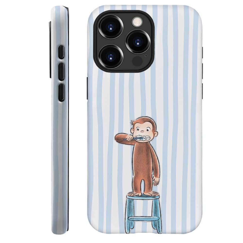 Case for iPhone 13 Pro Max - [Drop Protection Phone Cover] - Hybrid Case for Girl Women - Funny Monkey Stripes 01