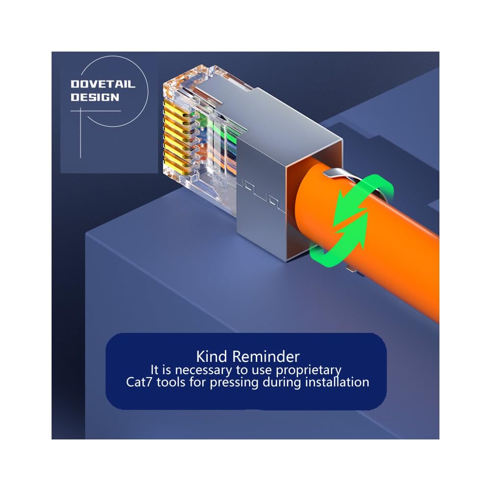 50 Pcs Cat7 Cat7A Rj45 Connectors, Cat7 Cat7A Rj45 Plugs, Sheilded Rj45 8P8C Cat7/Cat7A Up To 10Gbps For Ethernet Lan Cable, Silver