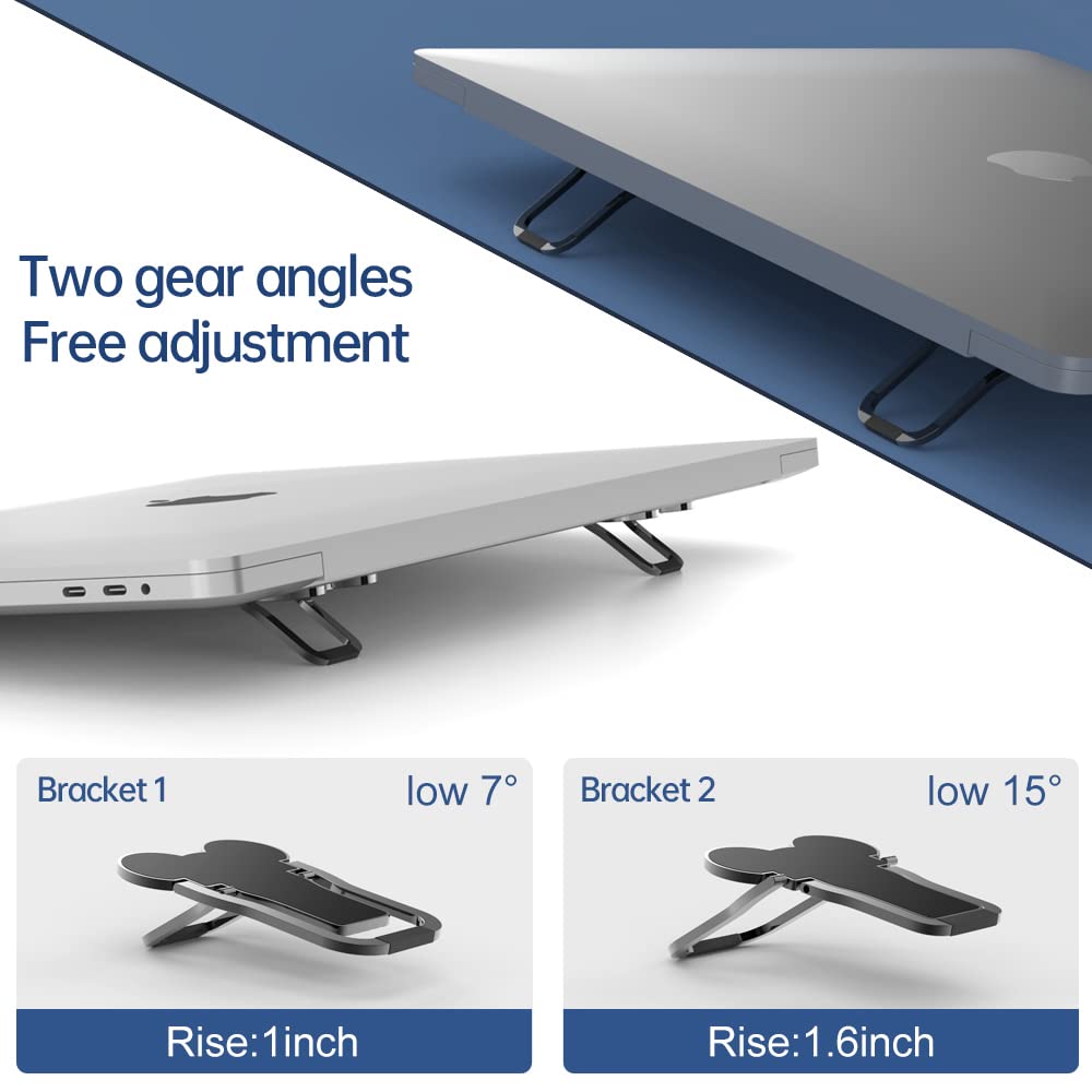 Muchly Keyboard Stand 2Pcs,Portable Invisible Laptop Stand For With 2 Adjustable Angles For Desk,Mini Aluminum Cooling Pad,With