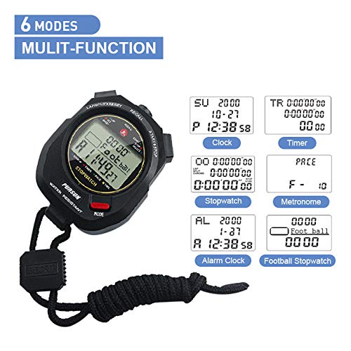 Professional Timer Stopwatch, Digital Sports Stopwatch With Countdown Timer, 100 Lap Memory, 0.01 Second Timing,Water Resistant,