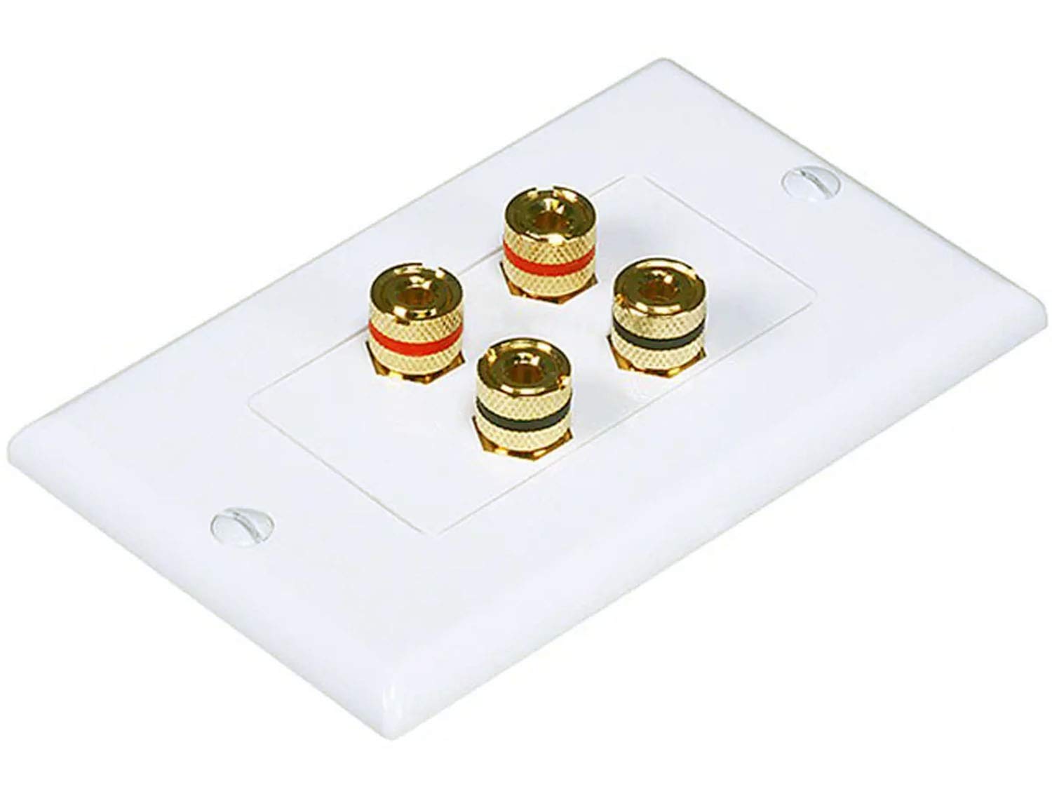 Imbaprice Premium Banana Wall Plate   4 Coupler Type Connectors Banana Plug Binding Post Wall Plate For 2 Speakers