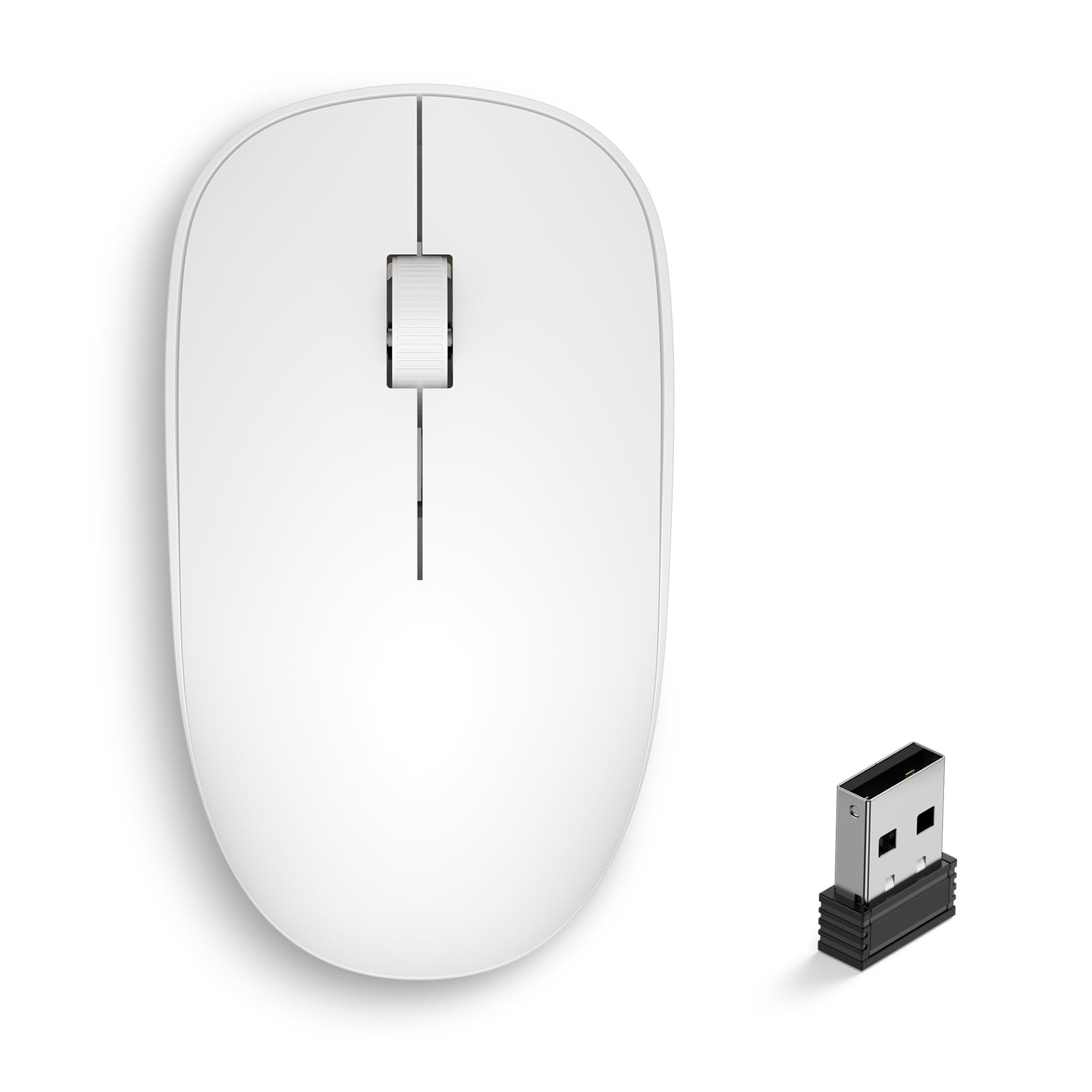 Radidi Wireless Mouse, 2.4GHz Computer Mice with USB Receiver, Portable Wireless USB Mouse Battery Powered Cordless Mice for Lap