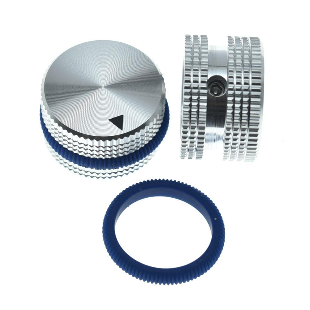 Kaish 2Pcs 63/64 (25Mm) Diam. Aluminium Potentiometer Knobs 1/4  Universal Metal Pot Knobs For Guitar/Bass/Amps Amplifier/Power