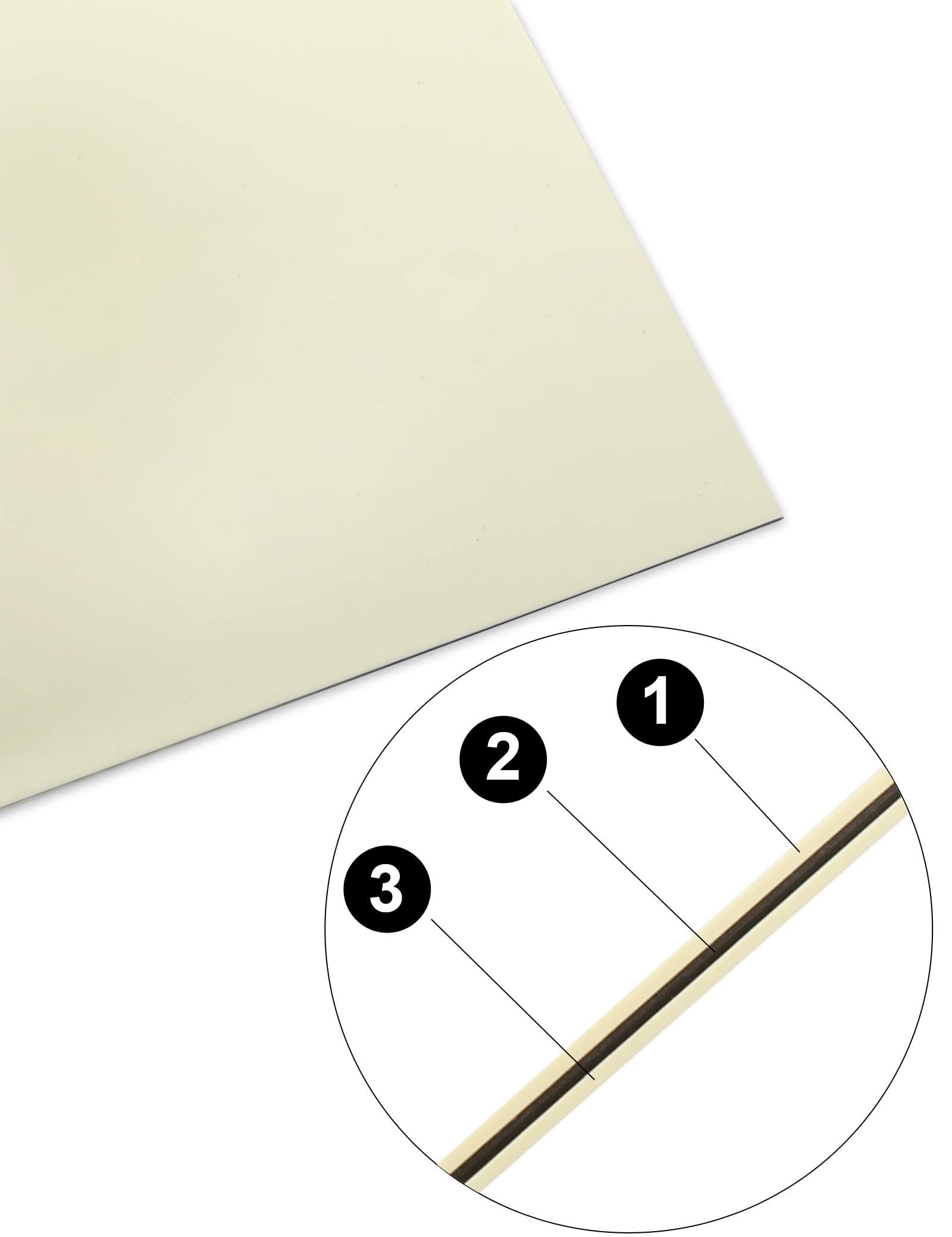 Mr.Power 11.6 X 17 Inch Diy Blank Guitar Bass Pickguard Material Scratch Plate Sheet Backplate For Strat Tele Fender Guitar Jazz P Bass Custom (3Ply Cream)