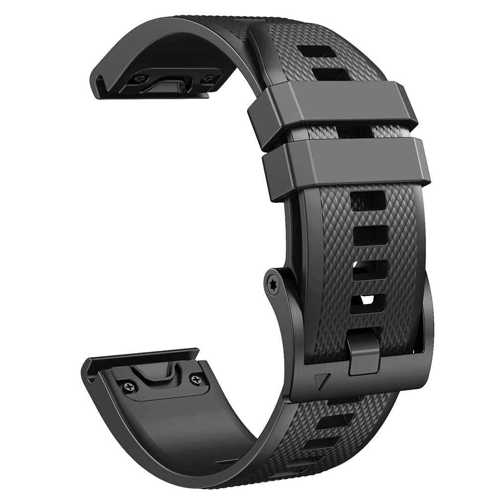 Ancool Compatible With Fenix 7X Band, Easy Fit 26Mm Silicone Watch Bands Repalcement For Garmin Fenix 5X/Fenix 6X/Fenix 7X/Desce