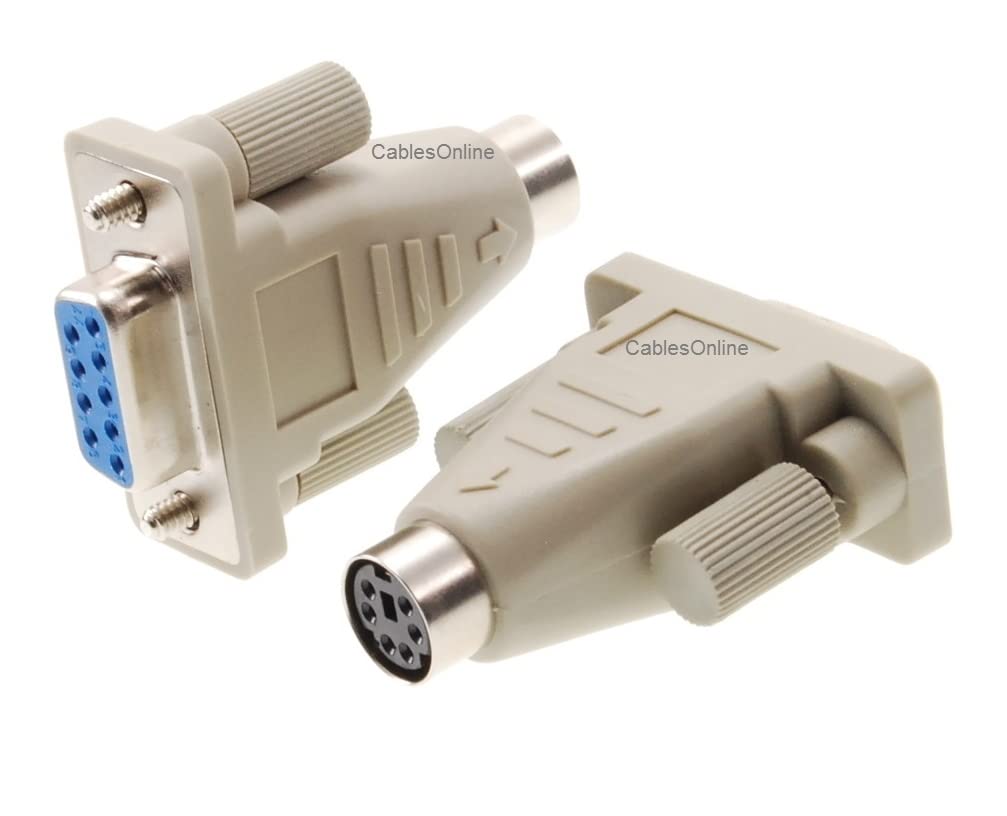 Cablesonline 2 Pack Ps/2 Minidin6 Female To Db9 Serial Female Mouse Adapter, Ad M01 2